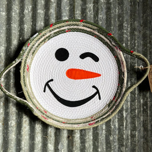 Snowman Pie Basket with Pie Plate