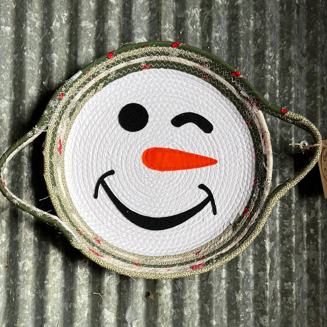 Snowman Pie Basket with Pie Plate