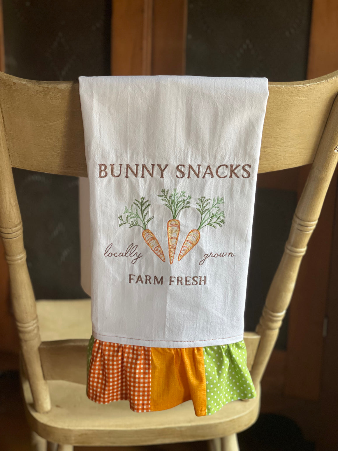Embroidered Easter Tea Towel