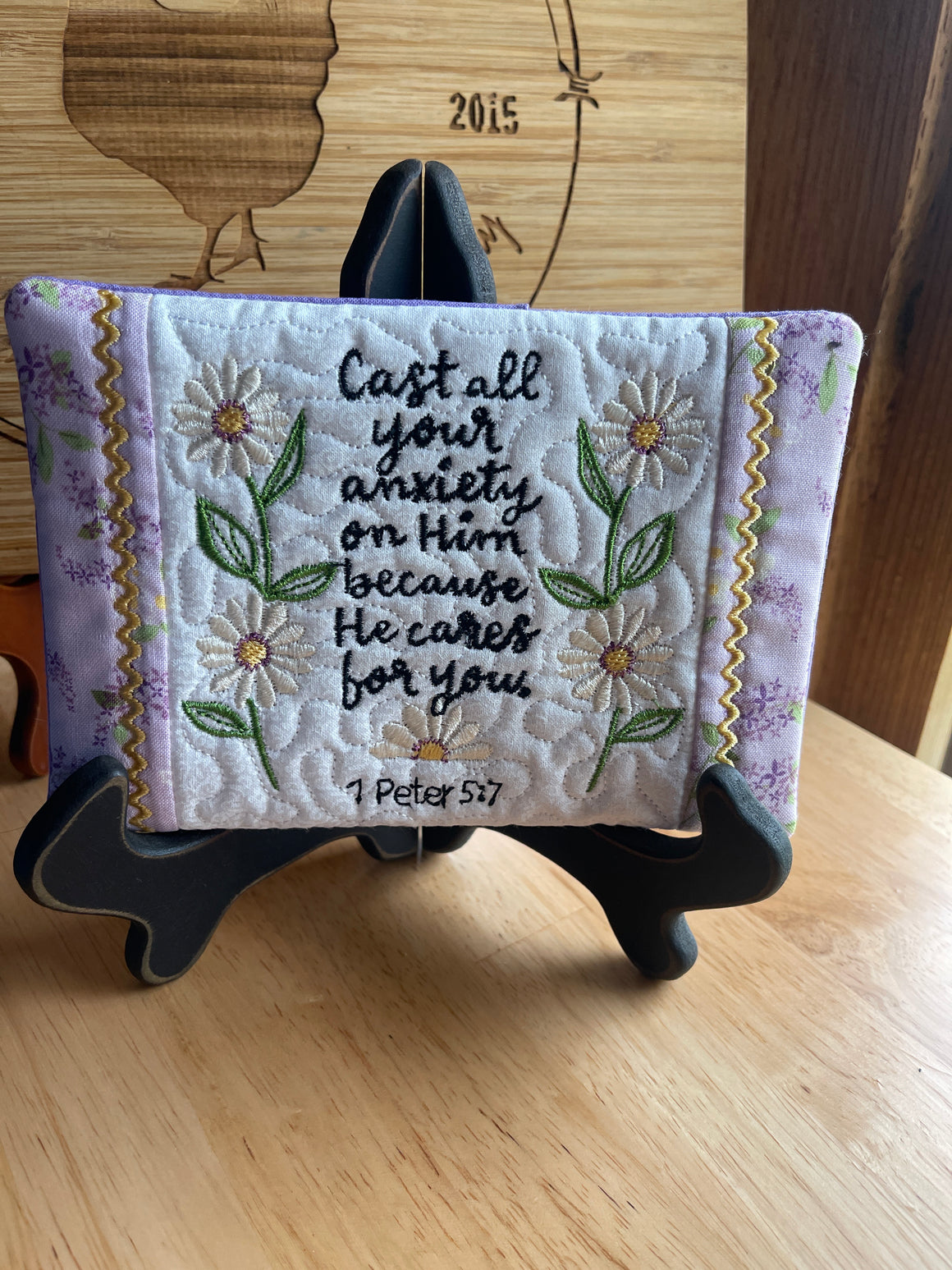 (FLAWED)Cast all your anxiety Mug Rug