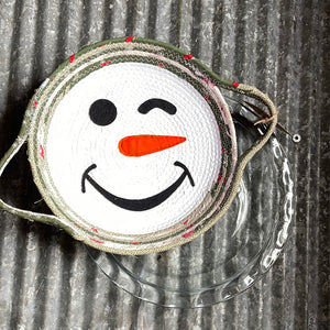 Snowman Pie Basket with Pie Plate