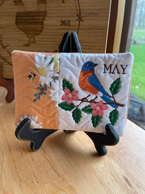 May Bluebird Mug Rug