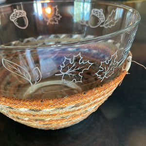Autumn Etched Bowl and Basket
