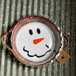 Snowman Pie Basket with Pie Plate