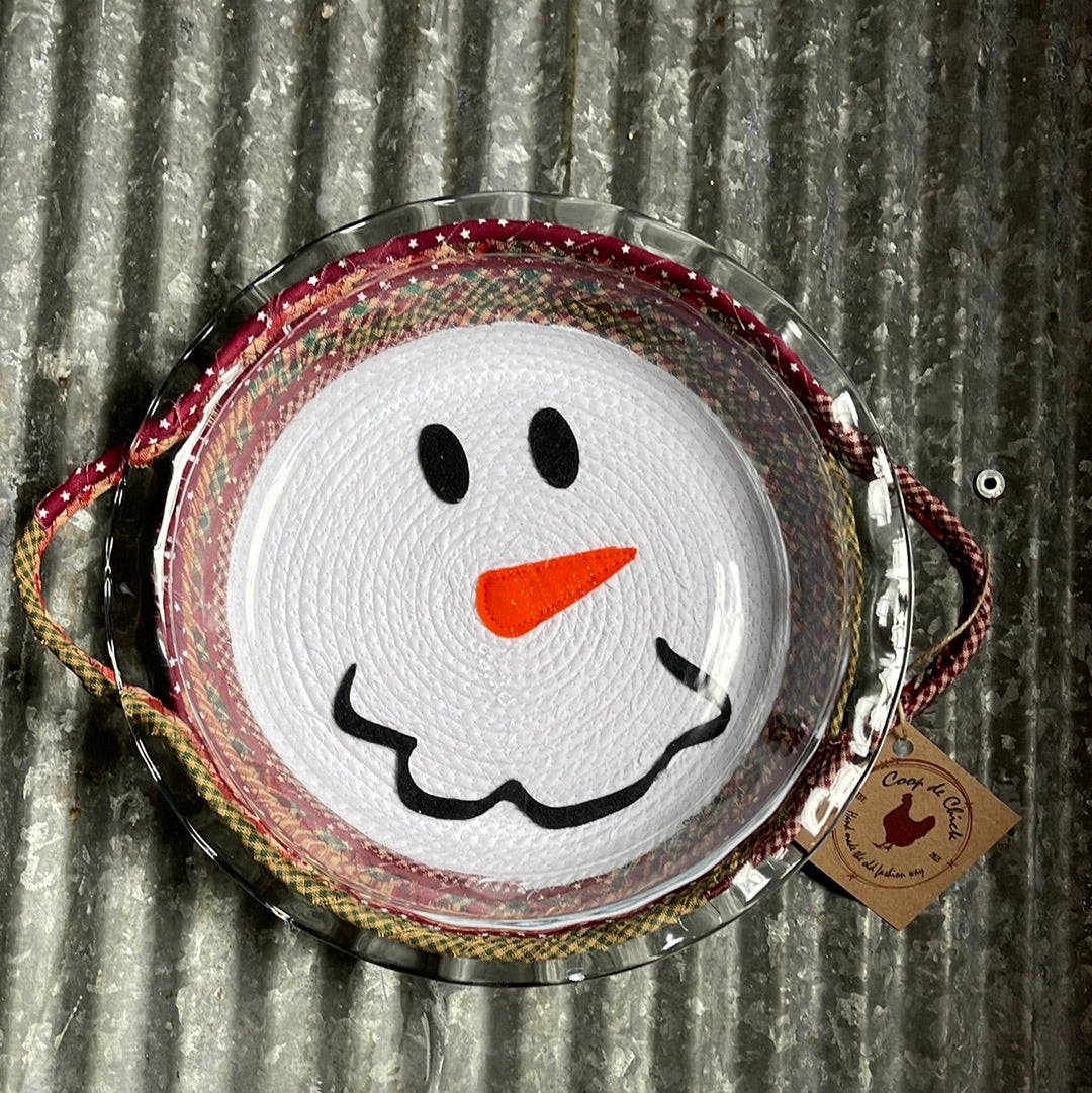 Snowman Pie Basket with Pie Plate