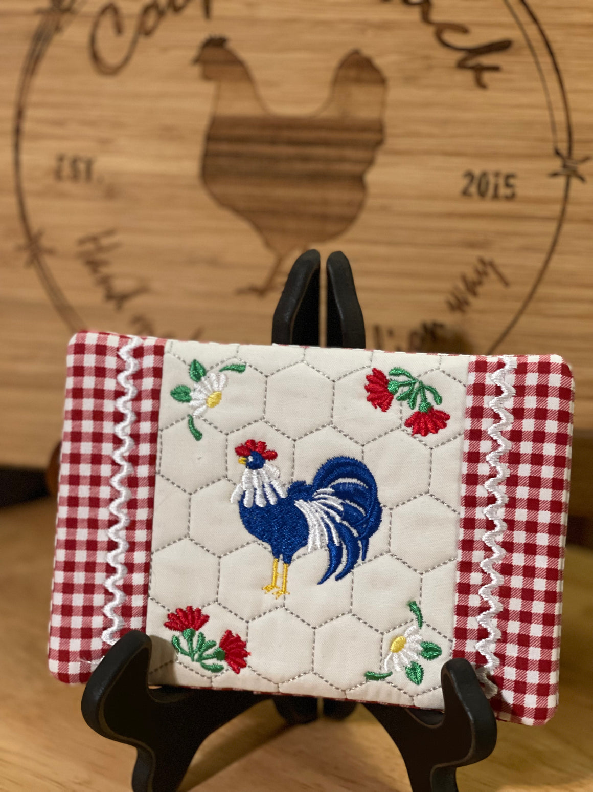 Folk Chicken Mug Rug