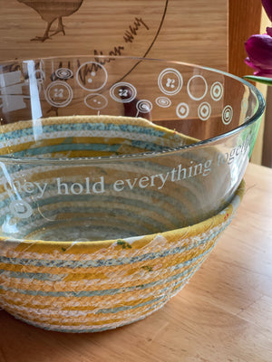 Mothers Day Etched Bowl and Basket
