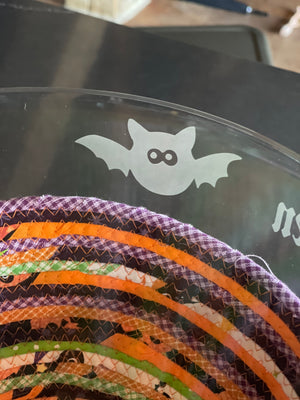 GIANT Halloween etched Bowl and Halloween Basket