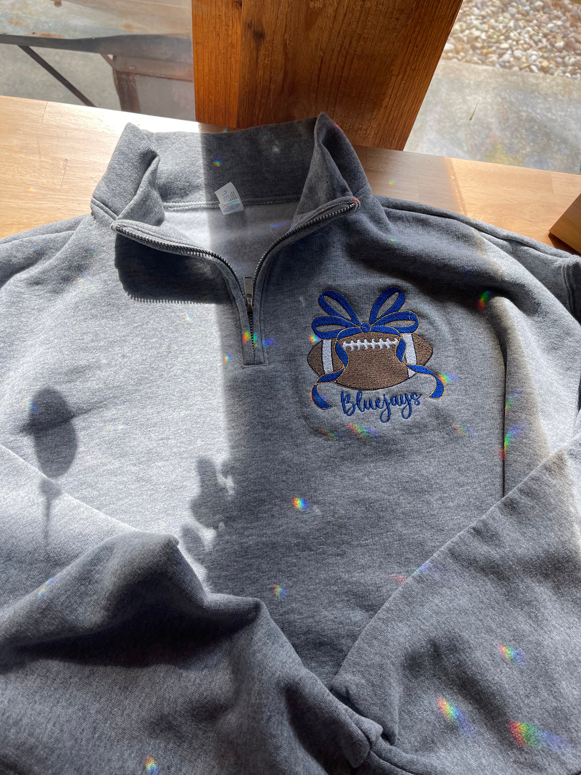 Quarter Zip Bluejay Football Sweatshirt