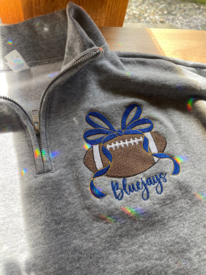 Quarter Zip Bluejay Football Sweatshirt
