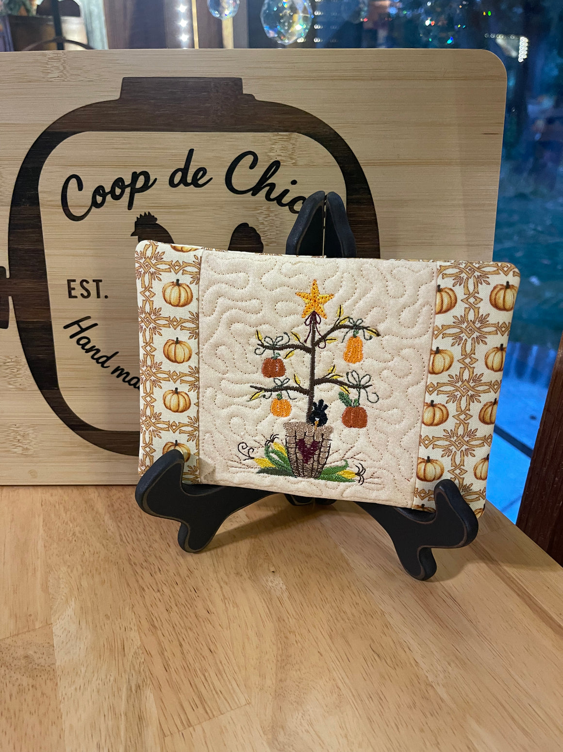 Primitive Pumpkin Mug Rug