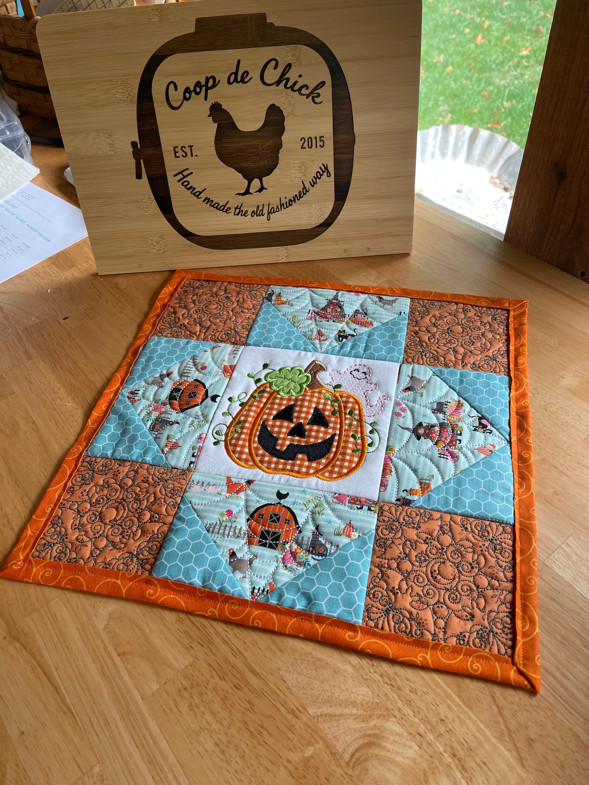 Pumpkin mini quilt