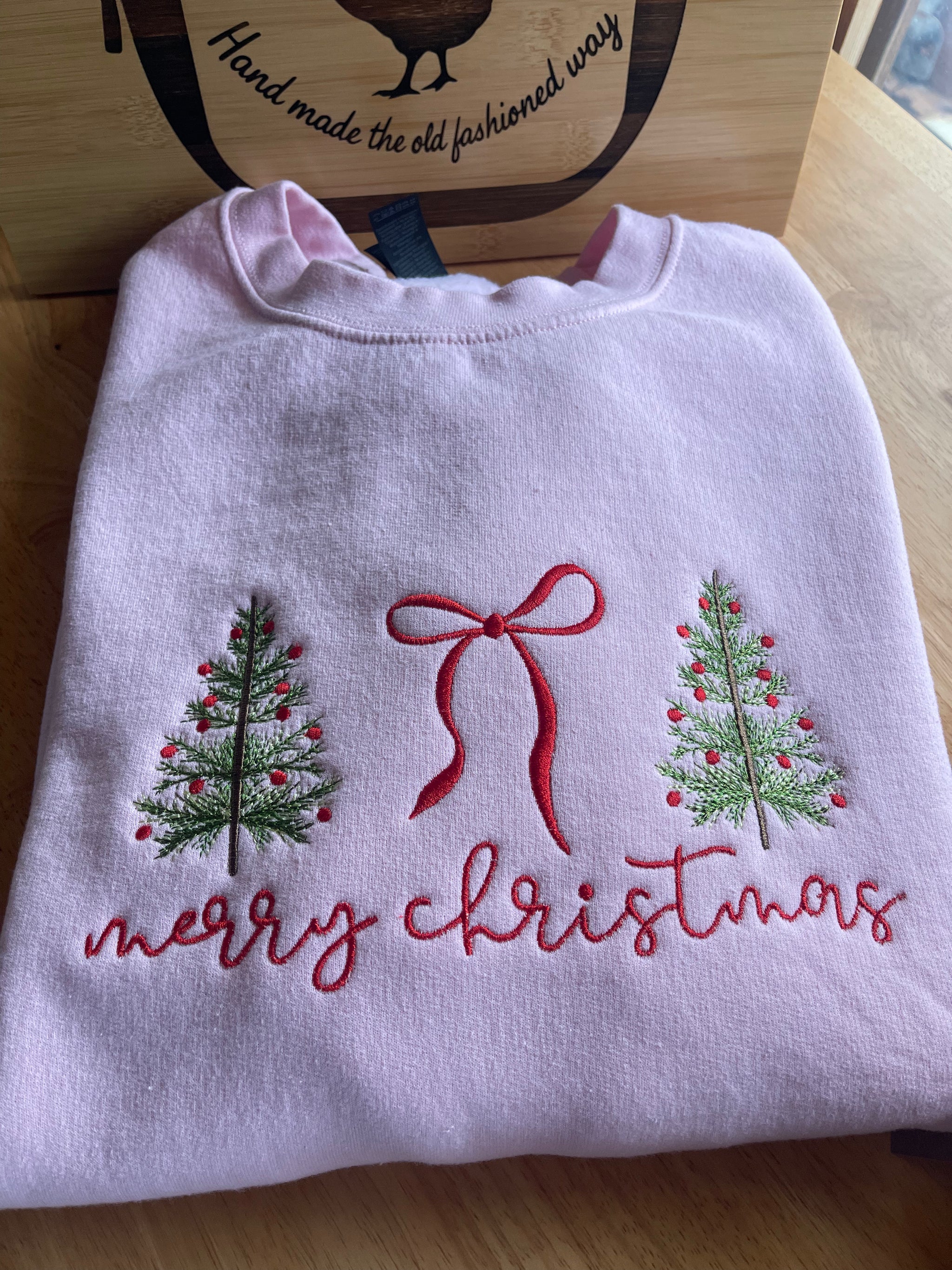Pink Merry Christmas Sweatshirt LARGE