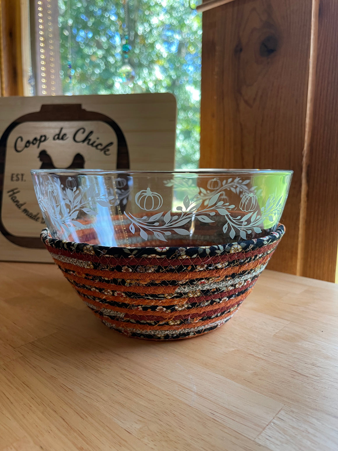 Autumn Etched Bowl and Basket